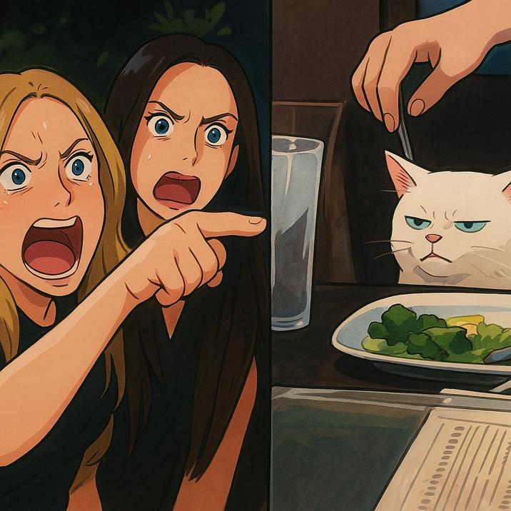 This meme is a humorous image of a white cat with a shocked expression, sitting in front of a plate of food. The image is captioned "I can explain" and is often used to express that something is not as expected or that there's more to the story than initially thought. The cat's expression is meant to convey a sense of "I know what you're thinking, but you're wrong" or "there's more to this than you're letting on".